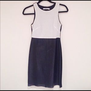 Black and white faux leather dress